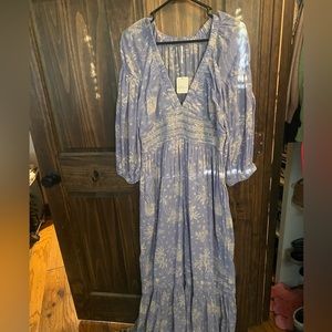 Free People Golden Hour Maxi Dress- blue